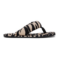 더 아티코 The Attico Black & Beige Indie Flip Flops 241528F124007