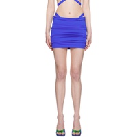 더 아티코 The Attico Blue Gathered Miniskirt 231528F090017