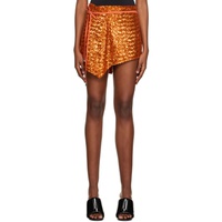 더 아티코 The Attico Orange Sequinned Miniskirt 231528F090009