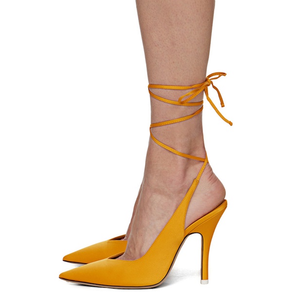  더 아티코 The Attico Yellow Venus Slingback Heels 231528F122002