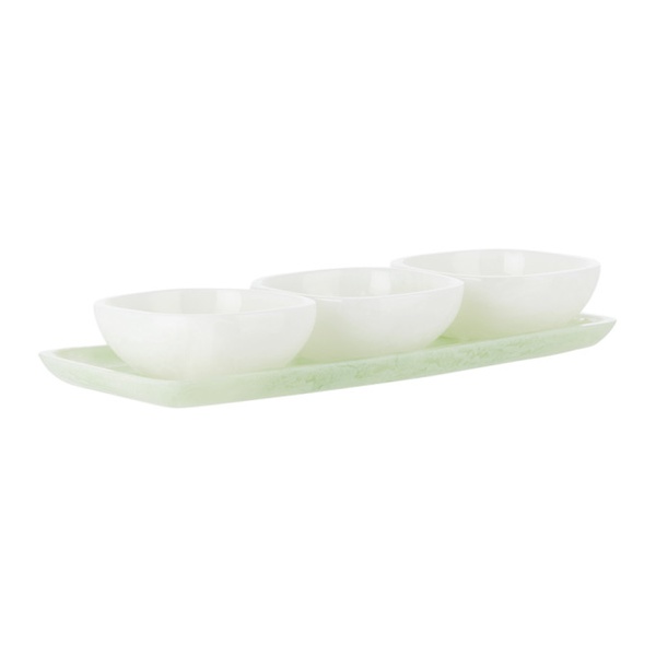  The Conran Shop White & Green Pamana Dipping Dish Set 231060M611017