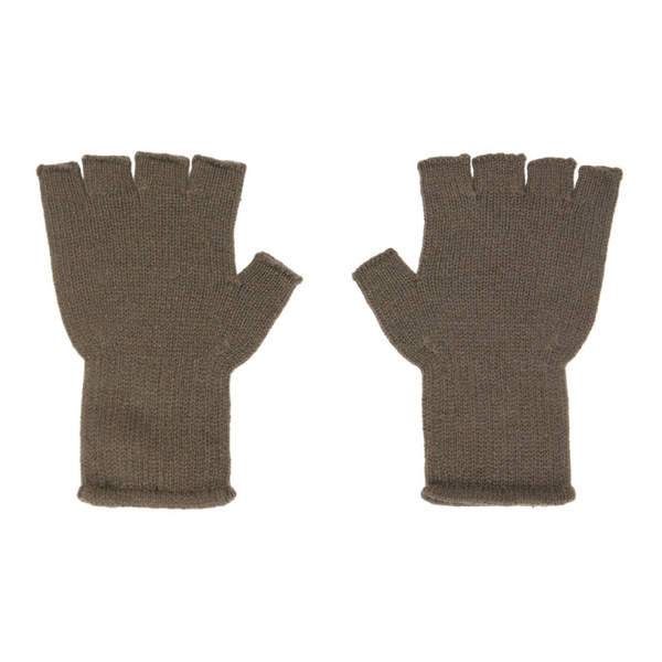  더 엘더 스테이츠먼 The Elder Statesman SSENSE Exclusive Gray Heavy Fingerless Gloves 241014M135000