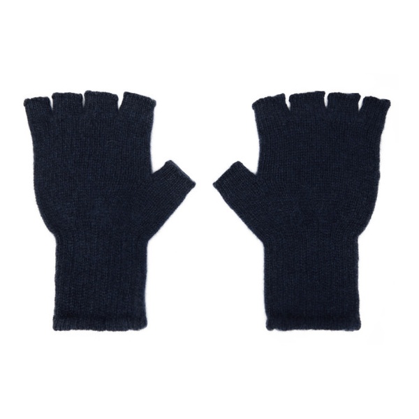  더 엘더 스테이츠먼 The Elder Statesman Navy Heavy Fingerless Gloves 232014M135004