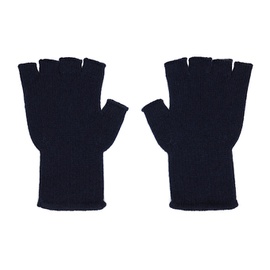 더 엘더 스테이츠먼 The Elder Statesman Navy Fingerless Gloves 242014M135003