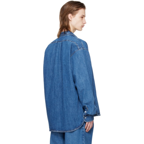  프랭키 샵 The Frankie Shop Blue Sinclair Denim Shirt 241115M192015