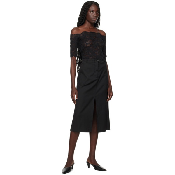  The Garment Black Pluto Midi Skirt 241364F092000