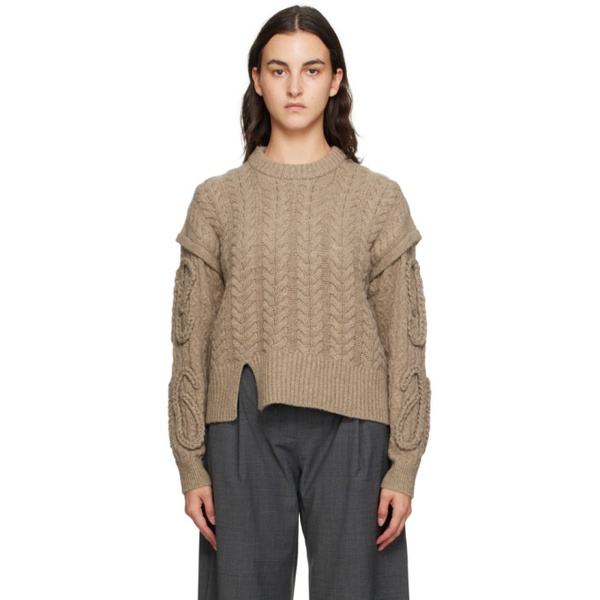  The Garment Brown Canada Cable Braided Sweater 232364F096005