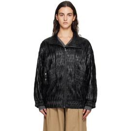 The Garment Black Boy Faux-Leather Jacket 232364F063007