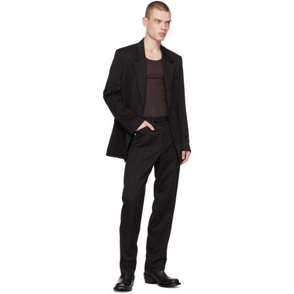  The Letters Black Single-Breasted Blazer 232864M195000