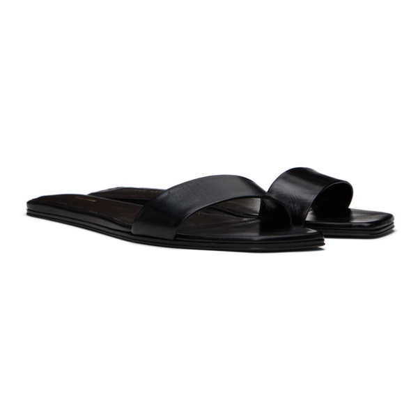  더 로우 The Row Black Lambskin Flat Sandals 231359F121021