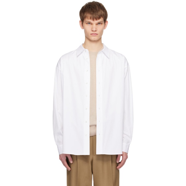  더 로우 The Row White Penn Shirt 241359M192012