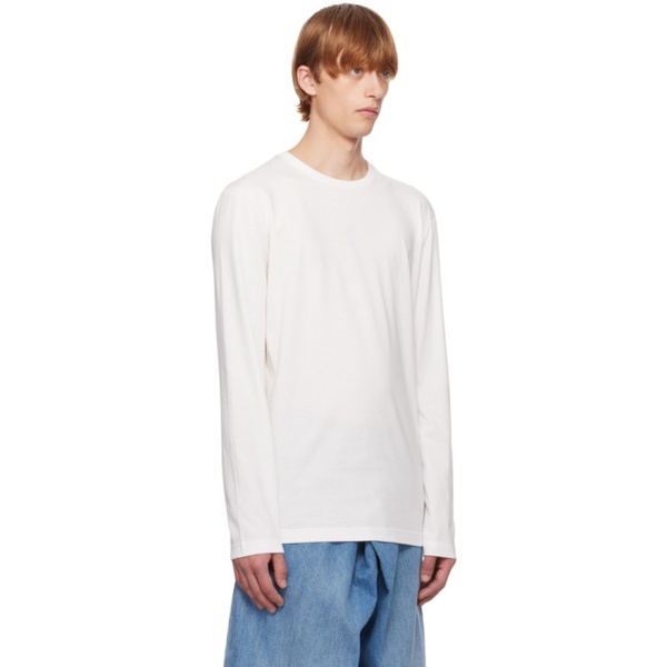  더 로우 The Row White Leon Long Sleeve T-Shirt 222359M213016