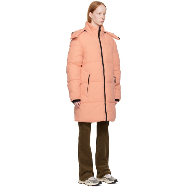 베리 웜 The Very Warm Pink Long Hooded Puffer Jacket 222371F061015