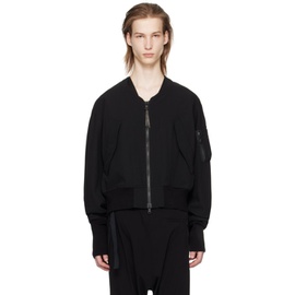 The Viridi-anne Black Zip Bomber Jacket 241949M175000