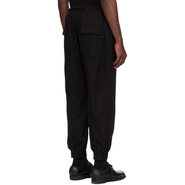  The Viridi-anne Black Elastic Cuffed Trousers 241949M191001