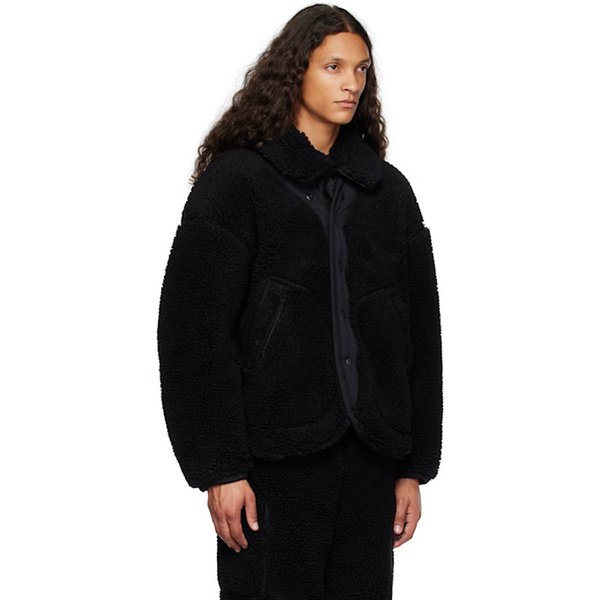  The Viridi-anne Black Boa Reversible Jacket 232949M180001