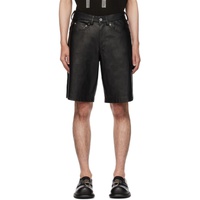 테오필리오 Theophilio SSENSE Exclusive Black Leather Shorts 232942M193001