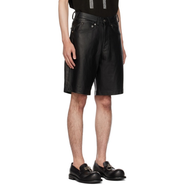  테오필리오 Theophilio SSENSE Exclusive Black Leather Shorts 232942M193001