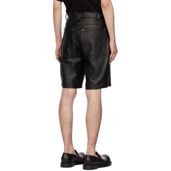  테오필리오 Theophilio SSENSE Exclusive Black Leather Shorts 232942M193001