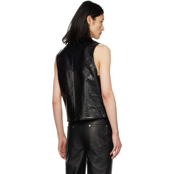 테오필리오 Theophilio SSENSE Exclusive Black Leather Vest 232942M181000
