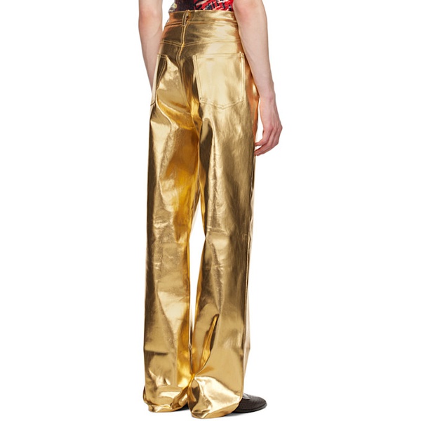  테오필리오 Theophilio SSENSE Exclusive Gold Metallic Coated Jeans 242942M186002