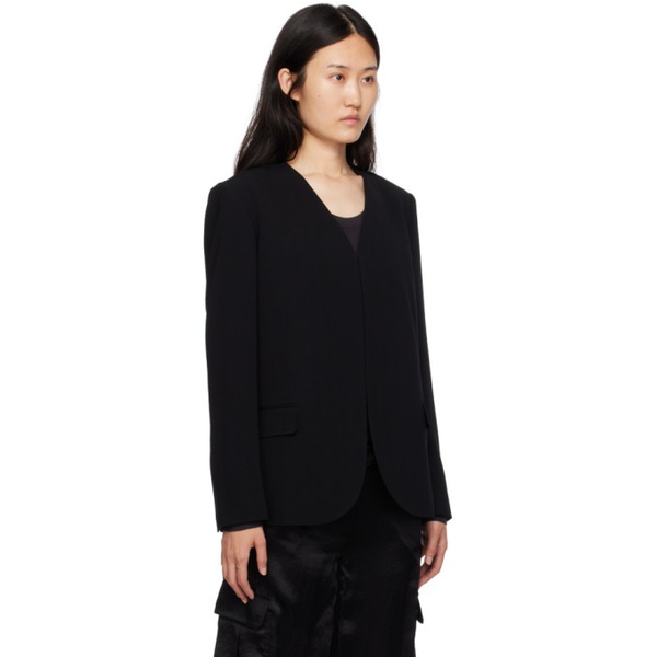 띠어리 띠어리 Theory Black Collarless Blazer 232216F057000