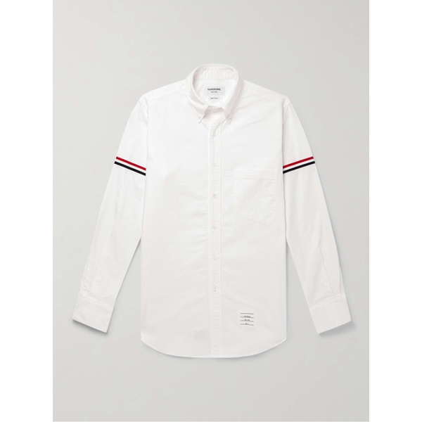 톰브라운 톰브라운 THOM BROWNE Button-Down Collar Striped Grosgrain-Trimmed Cotton-Poplin Shirt 1647597309955673