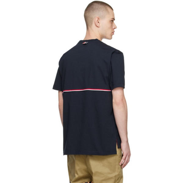 톰브라운 톰브라운 Thom Browne Navy Stripe T-Shirt 231381M213024