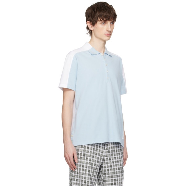 톰브라운 톰브라운 Thom Browne Blue & White Trompe Loeil Polo 241381M212030