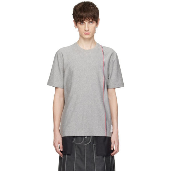 톰브라운 톰브라운 Thom Browne Gray Striped T-Shirt 241381M213030