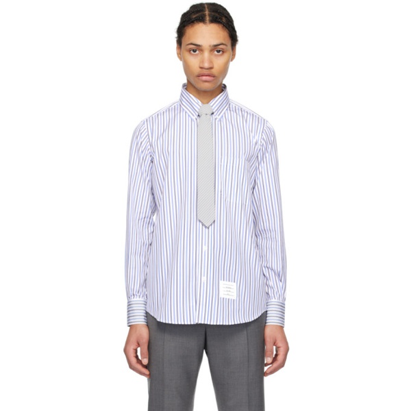 톰브라운 톰브라운 Thom Browne White Striped Shirt 241381M192014