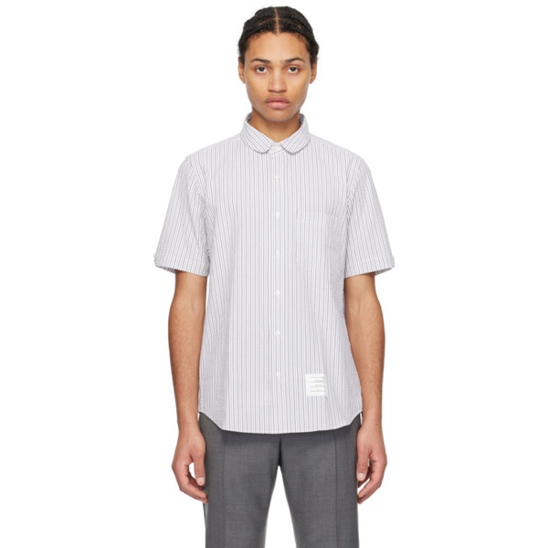 톰브라운 톰브라운 Thom Browne White Striped Shirt 241381M192034