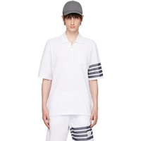 톰브라운 Thom Browne White 4-Bar Polo 242381M212003