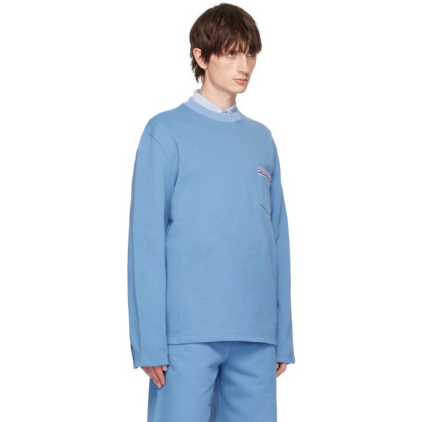 톰브라운 톰브라운 Thom Browne Blue Oversized Sweatshirt 242381M204000