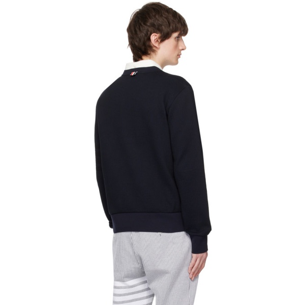 톰브라운 톰브라운 Thom Browne Navy 4-Bar Sweatshirt 231381M204010