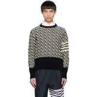 톰브라운 Thom Browne Navy & 오프화이트 Off-White 4-Bar Sweater 232381M206000