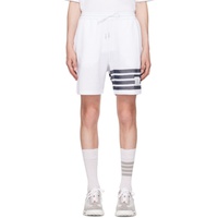 톰브라운 Thom Browne White 4-Bar Shorts 242381M193002