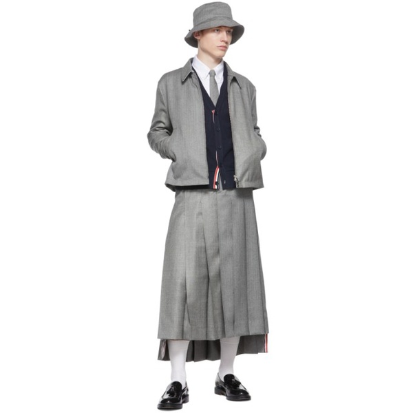 톰브라운 톰브라운 Thom Browne SSENSE Exclusive Gray Wool Kilt 221381M191022