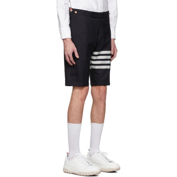 톰브라운 톰브라운 Thom Browne Navy 4-Bar Shorts 221381M193006