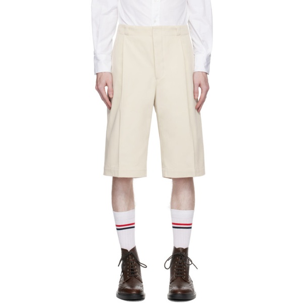 톰브라운 톰브라운 Thom Browne 오프화이트 Off-White Single Pleat Shorts 232381M193003