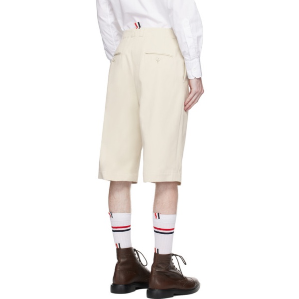 톰브라운 톰브라운 Thom Browne 오프화이트 Off-White Single Pleat Shorts 232381M193003