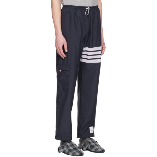 톰브라운 톰브라운 Thom Browne Navy 4-Bar Trousers 231381M193012