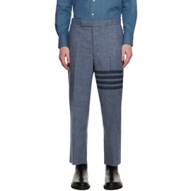 톰브라운 Thom Browne Blue 4-Bar Trousers 232381M191008