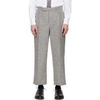 톰브라운 Thom Browne Gray Pleated Trousers 222381M191011