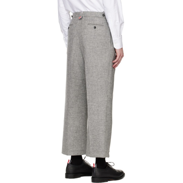 톰브라운 톰브라운 Thom Browne Gray Pleated Trousers 222381M191011