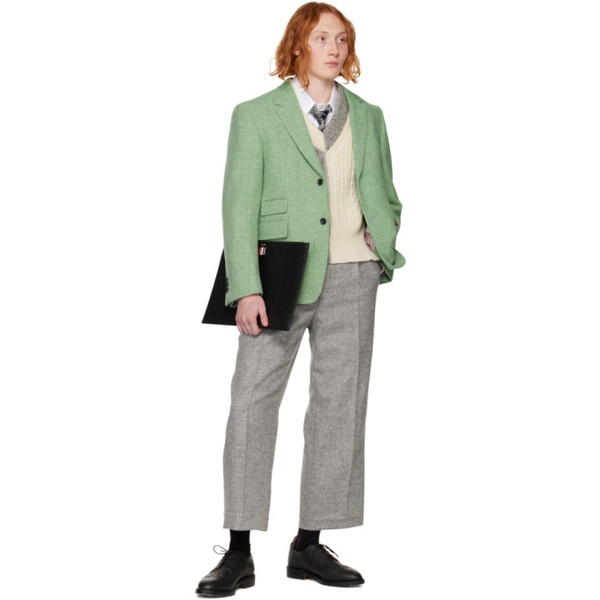 톰브라운 톰브라운 Thom Browne Gray Pleated Trousers 222381M191011