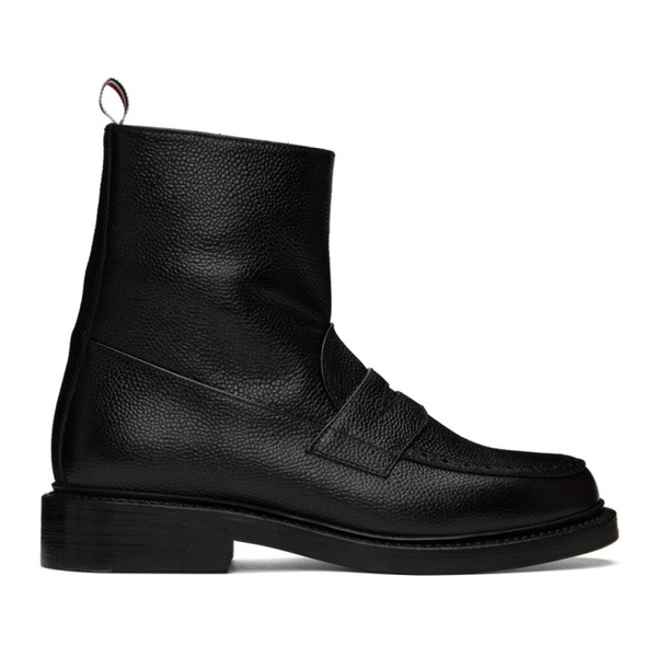 톰브라운 톰브라운 Thom Browne Black Penny Loafer Ankle Boots 222381F113001
