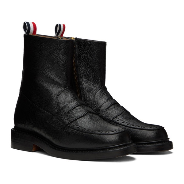 톰브라운 톰브라운 Thom Browne Black Penny Loafer Ankle Boots 222381F113001