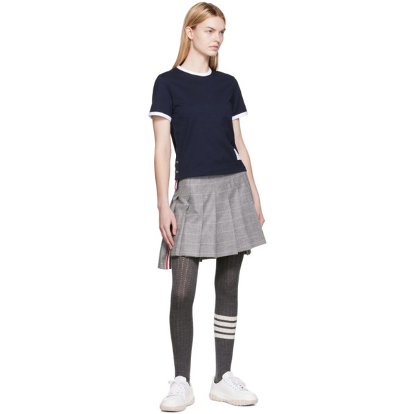 톰브라운 톰브라운 Thom Browne Gray Pleated Miniskirt 222381F090003