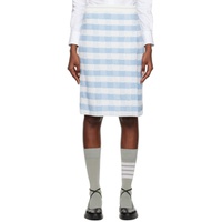 톰브라운 Thom Browne Blue & White Gingham Midi Skirt 231381F054009